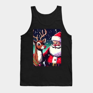 Illuminate the Holidays: Whimsical Rudolph the Red-Nosed Reindeer Art for Festive Christmas Prints and Joyful Decor! Tank Top